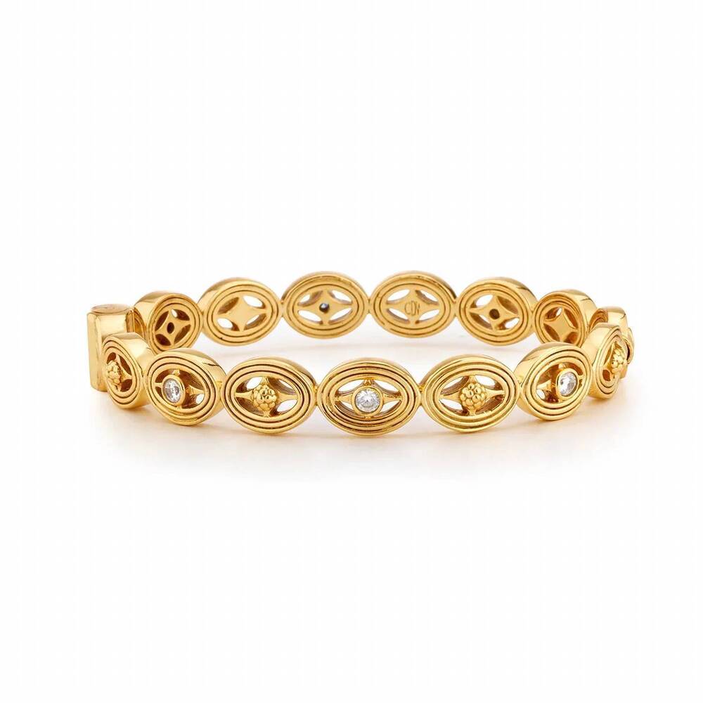 NEW CAPUCINE DE WULF women's monique hinged bangle in cleat cz